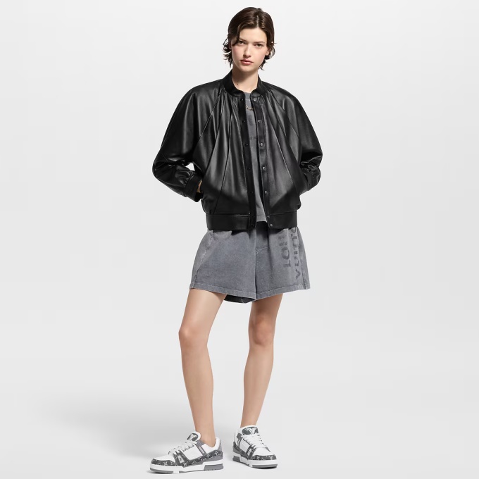 lv louis vuitton trainer grey monogram denim sneaker